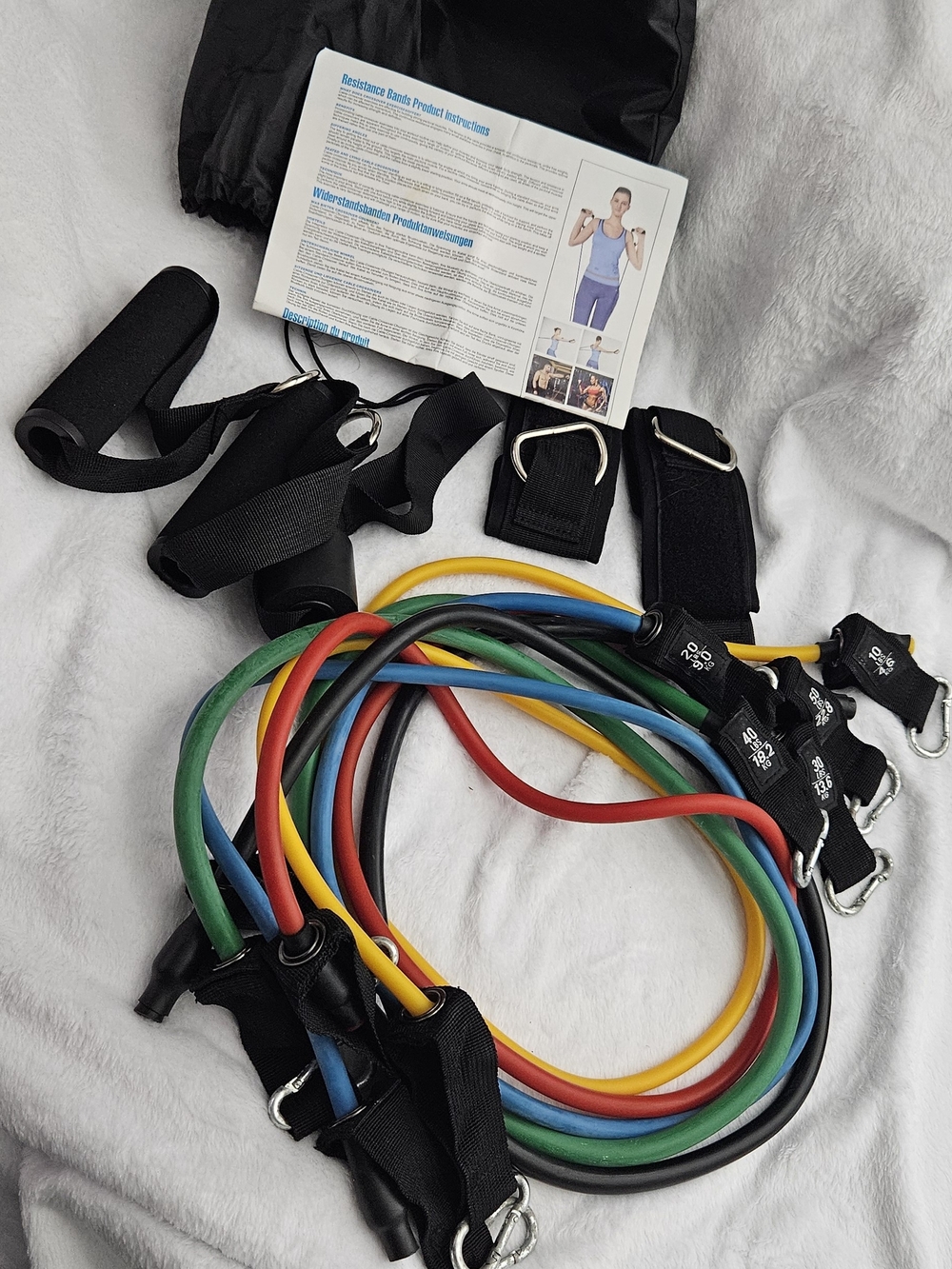 Resistance Band Set with Handles and Anchors - Multicolor